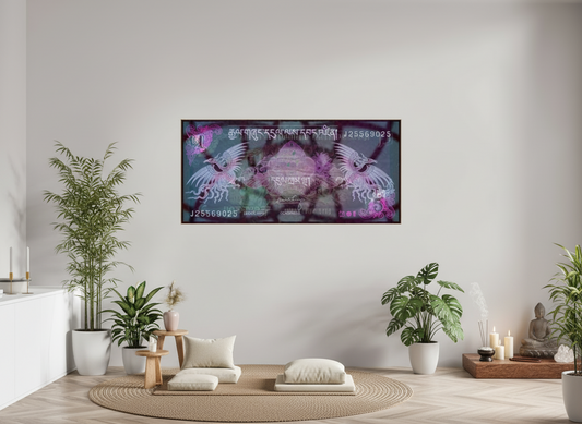 190,2 x 90 cm, Metallic Fotoabzug hinter Acrylglas slim framed gold "Behappy"